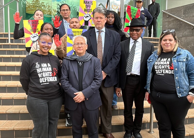 Amnesty International South Africa held a silent demonstration calling for the protection of human rights defenders.