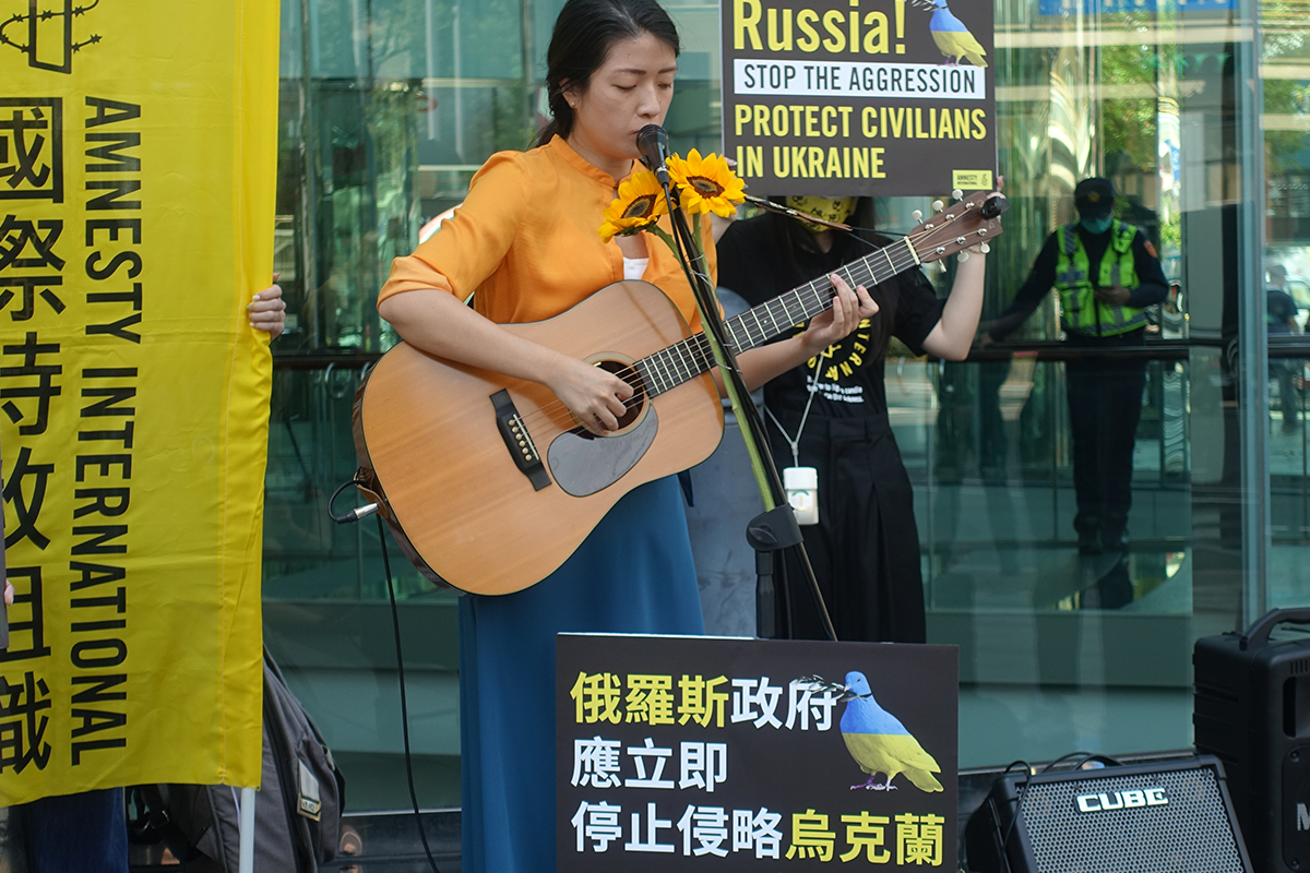 音樂記者會的表演者，希望透過音樂共同傳達俄羅斯應停止侵略、保護平民的聲音