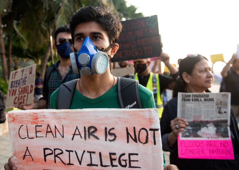 印度孟買的人參與氣候罷工。©Hindustan Times via Getty Images