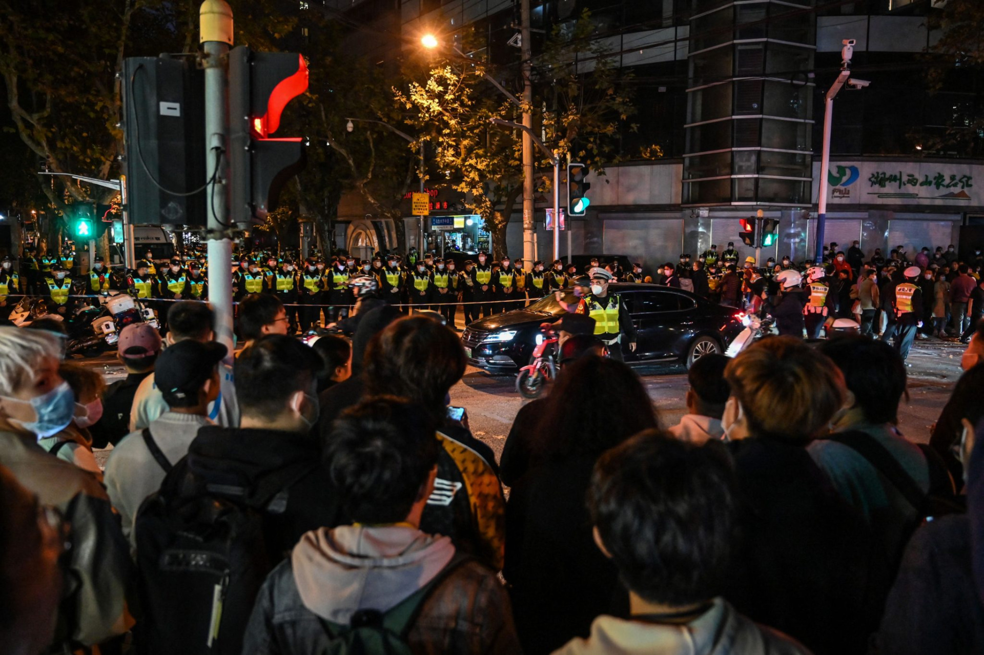 2022年11月，上海人民對清零政策的示威活動。(Getty Images)