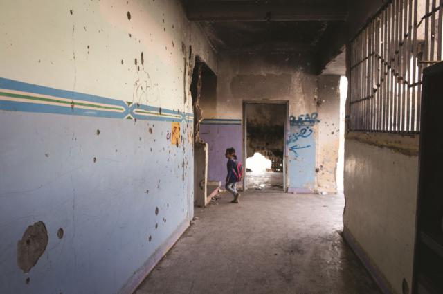 2019年，被戰火摧毀的敘利亞學校。